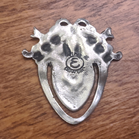 vtg Elias Artmetal, INC Fine Pewter neoclassical heart bookmark - Picture 4 of 5